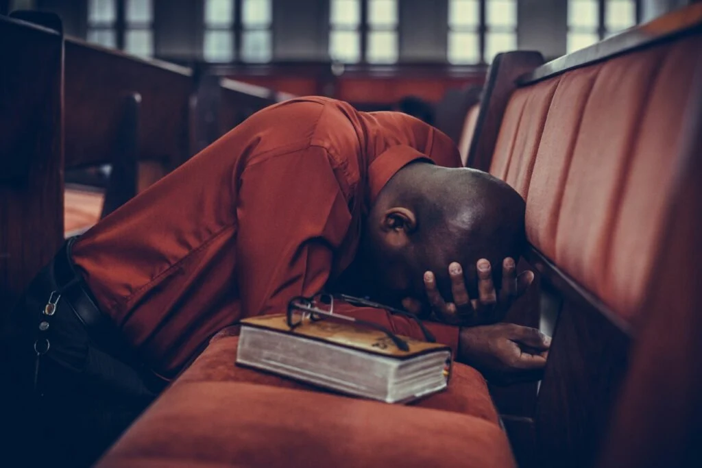 An open Bible for Scripture reading and worship preparation